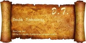 Deák Taksony névjegykártya